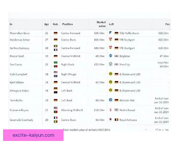 德甲夏窗巨大变动引发各队阵容调整与新赛季期待